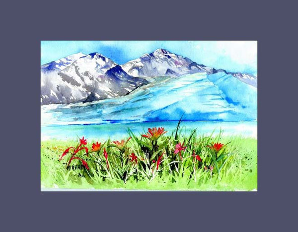 Glacier with Flowers art print
