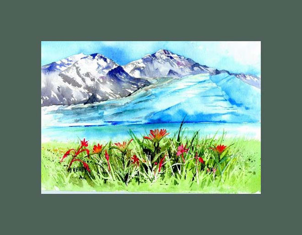 Glacier with Flowers art print