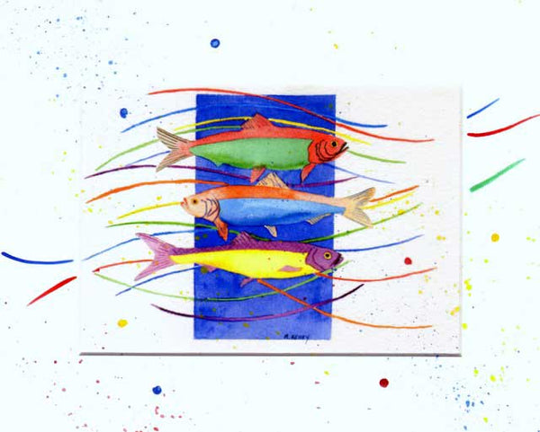 Confetti Herring  colorful  seaside print by Maida Kelley