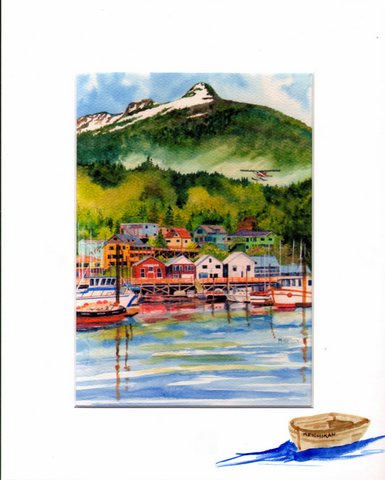 Vertical print of Thomas Basin Harbor by Maida Kelley