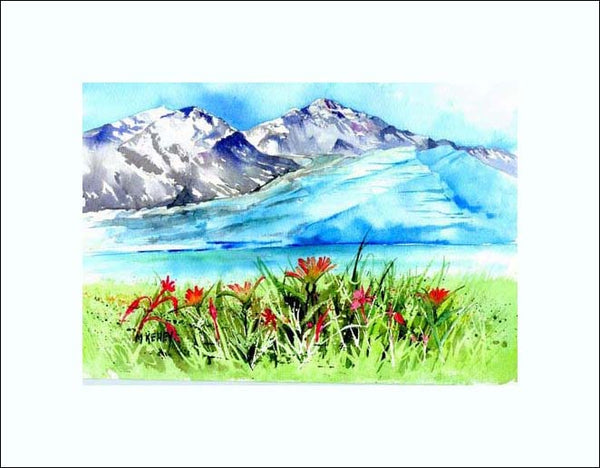 Glacier with Flowers art print