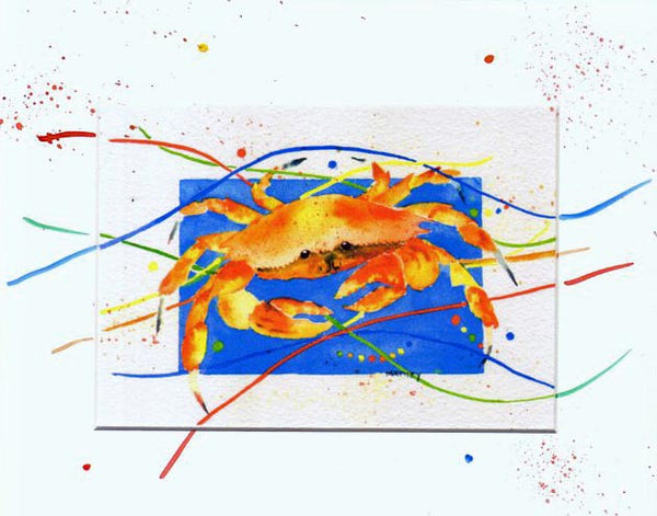 A playful crab print by Maida Kelley