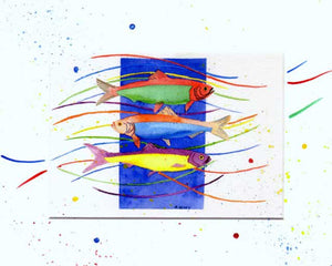 Confetti Herring  colorful  seaside print by Maida Kelley