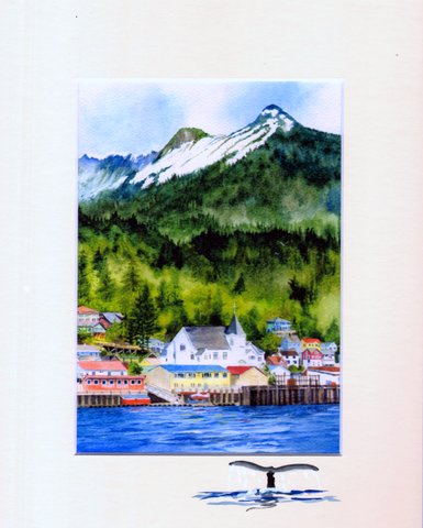 The First Lutheran Church in Ketchikan seen from the water by Maida Kelley