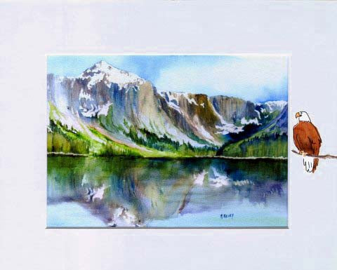 Art print of one of the most breath taking areas in Alaska. Rudyard Bay by Maida Kelley available with painted mat