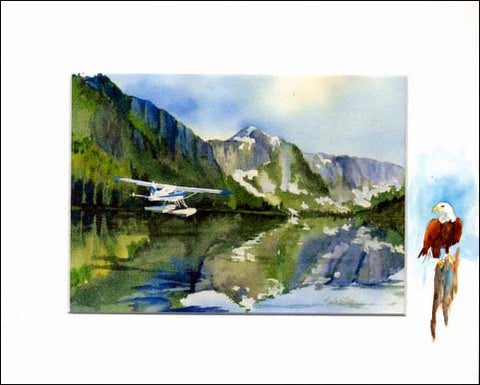 Art print of Misty Fjord National Monument with a float plane by Maida Kelley